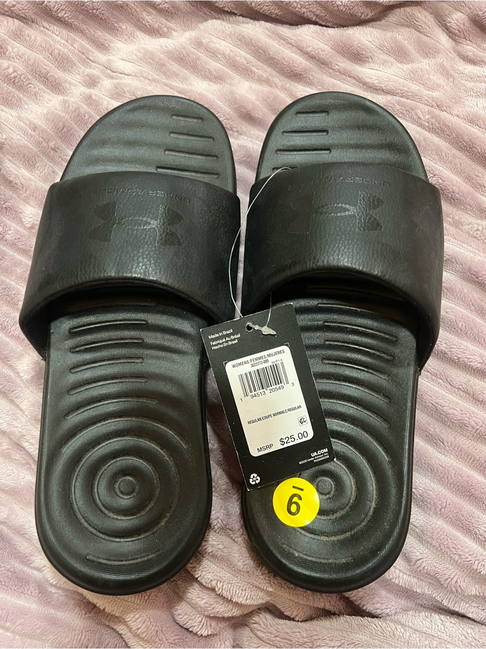 NWT Under Armour Black Women’s 9 Comfort Slide Sandals